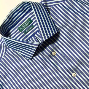 Lauren Ralph Lauren Blue & White Stripe Men's Dress Shirt